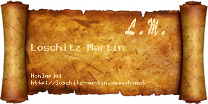 Loschitz Martin névjegykártya
